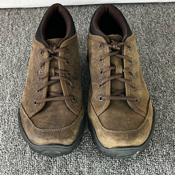 Merrell Quartz Women’s 7 Brown Leather Hiking Shoes Vibram OrthoLite Comfort - Picture 8 of 11